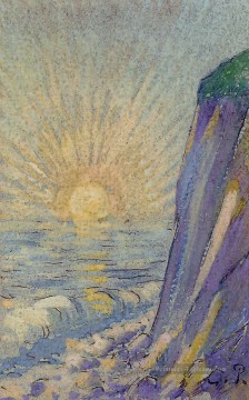  soleil Peintre - lever du soleil sur la mer Camille Pissarro